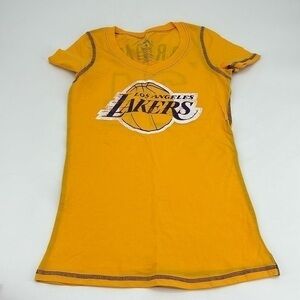 UEC Lux Athletics yellow v-neck shirt Lakers size small Kobe Bryant